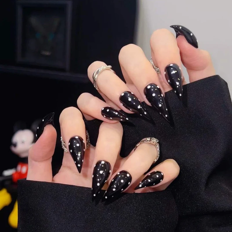 Sternen Design Stiletto Druck-Nägel