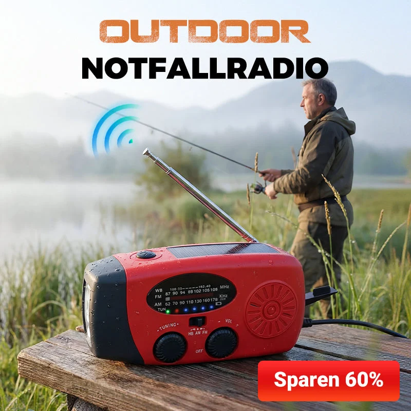 📻 50% RABATT! ⚡ Solar-Kurbel Notfallradio – Mit Powerbank, Wetteralarm, USB & 7 Tage Akku für Outdoor & Krise 🌧️