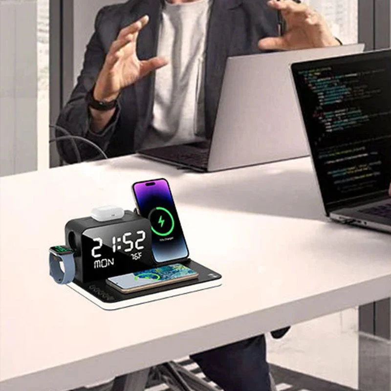 💎50% RABATT! 💎 7-in-1 Kabellose Ladestation – Laden Sie Smartphone, AirPods, Smartwatch & mehr gleichzeitig – Schnell, Ordnung & Platzsparend ⚡📱