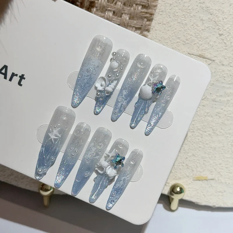 Küsten-Themen Dekorative Press-On Nail Art Set