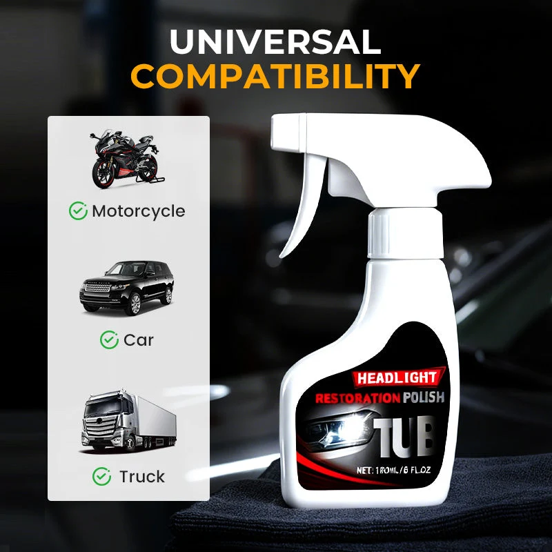 Professioneller Scheinwerfer-Renovierer 180 ml mit Schwamm 🧽🚗