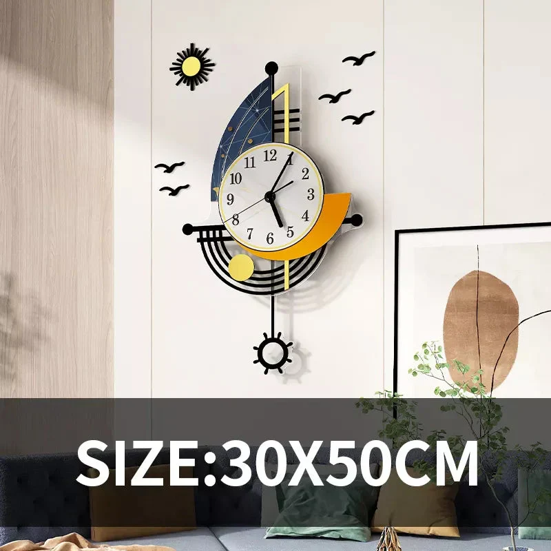 Skanto | Dekorative Wanduhr Navigation Segelboot Kreatives Design Uhr Innenuhr Wohnzimmer Hintergrund Wanddekor