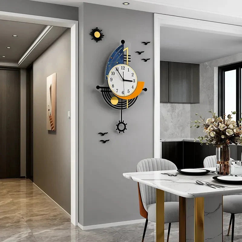 Skanto | Dekorative Wanduhr Navigation Segelboot Kreatives Design Uhr Innenuhr Wohnzimmer Hintergrund Wanddekor