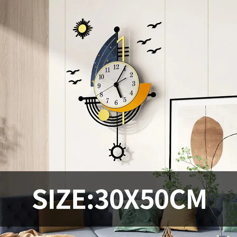 Skanto | Dekorative Wanduhr Navigation Segelboot Kreatives Design Uhr Innenuhr Wohnzimmer Hintergrund Wanddekor