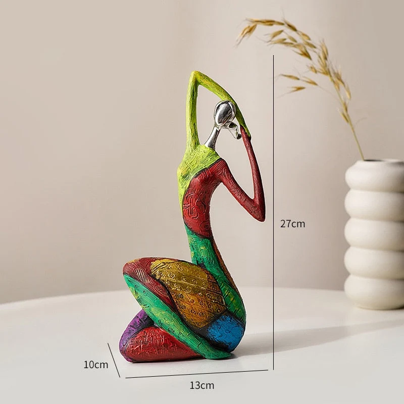 Skanto Skanto | Abstrakte Kunst Frauen Skulptur Figuren für Interieur Harz Statuette Farbe Moderne Heimdekoration Dekorative Figuren Geschenke