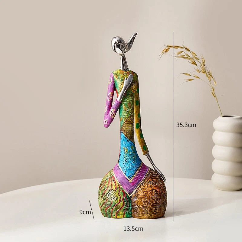 Skanto Skanto | Abstrakte Kunst Frauen Skulptur Figuren für Interieur Harz Statuette Farbe Moderne Heimdekoration Dekorative Figuren Geschenke