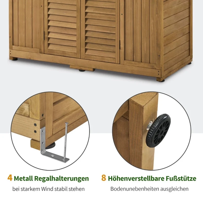 Gartenschrank Gartenhaus Schrank Garten Begehbar 120×86×201cm