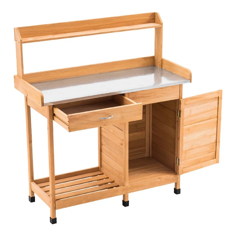 Pflanztisch Schublade Gärtnertisch Gartenschrank Tisch Schrank
