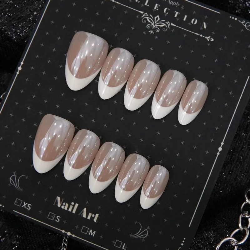 Premium French Tip Press-On Nägel