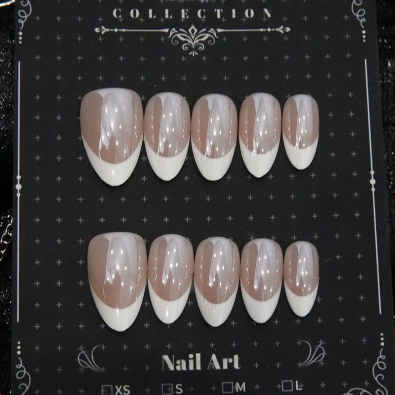 Premium French Tip Press-On Nägel