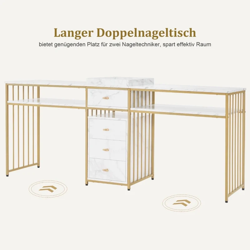 Doppelnageltisch Schubladen Schreibtisch Nageltisch Doppeltisch Tisch