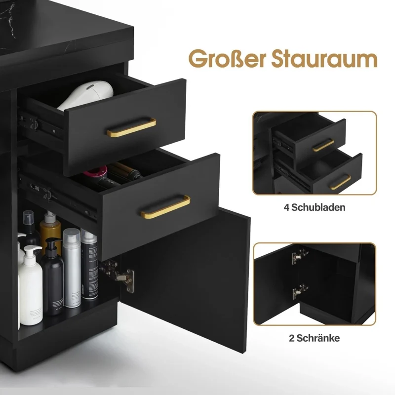 BarberPub Friseurplatz Schubladen Spiegelschrank Friseurschrank