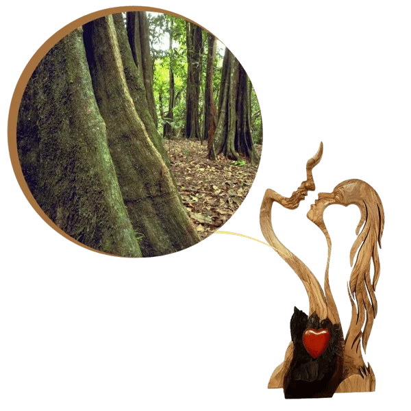 Holzschnitzerei in Herzform Dekoration