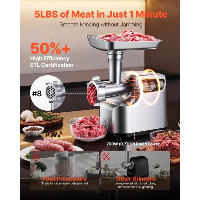 Elektrischer Fleischwolf Küchengerät Fleisch Wurstaufsatz Küche