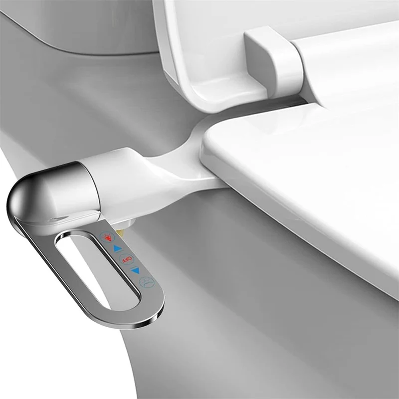 Nichtelektrischer, hygienischer, selbstreinigender Bidet-Aufsatz für Toiletten mit Doppeldüse