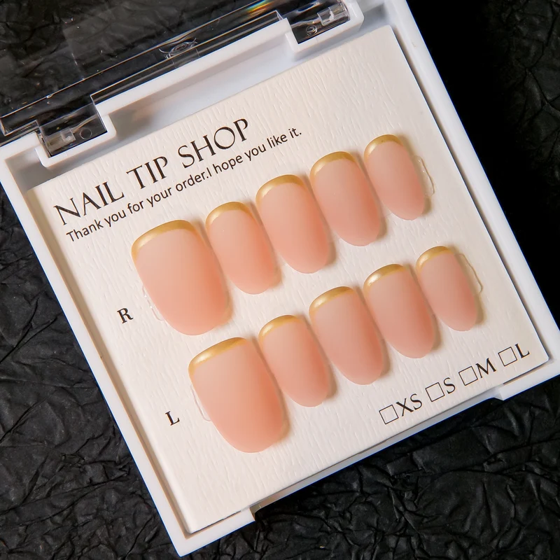 Natürlicher Finish Press-On Nagelset