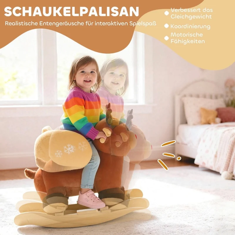 Kinder Schaukelpferd Baby Schaukeltier Rentier Schaukel