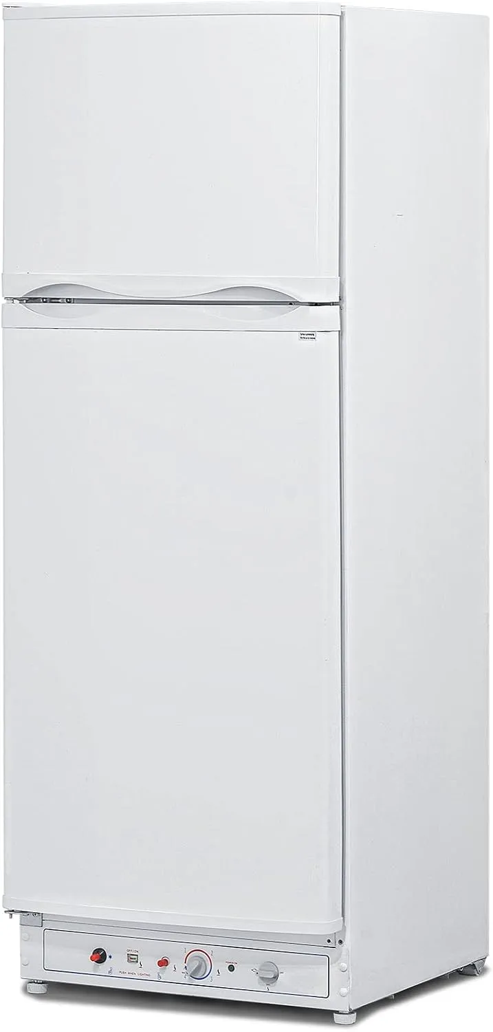 Kühl-Gefrierkombination Gas, 230V 203L+62L, 203 L, 230 V, leise, Camping, Kühlschrank mit Gefrierfach, Weiß, 265L, für Gîte, Garage, Wohnmobil
