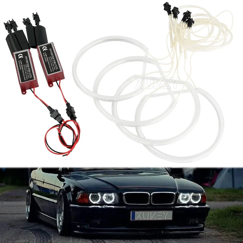 4 x CCFL Angel Eyes Standlichtringe Set BMW E36 E38 E39 E46 Projektor Lampe