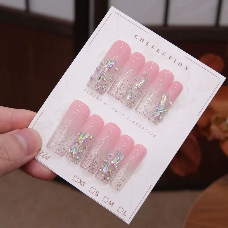 Luxus Glitzer Acryl Press-On Nagelset