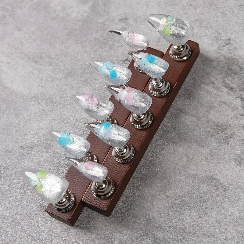 Luxuriöses künstlerisches Stiletto Press-On-Nagelset