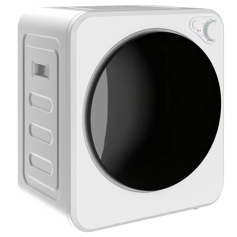 Portable Front Load Clothes Dryer with 4kg Wet / 2.5kg Dry Capacity, 400W or 800W Dual Power Modes, Compact for Apartments & RVs, White