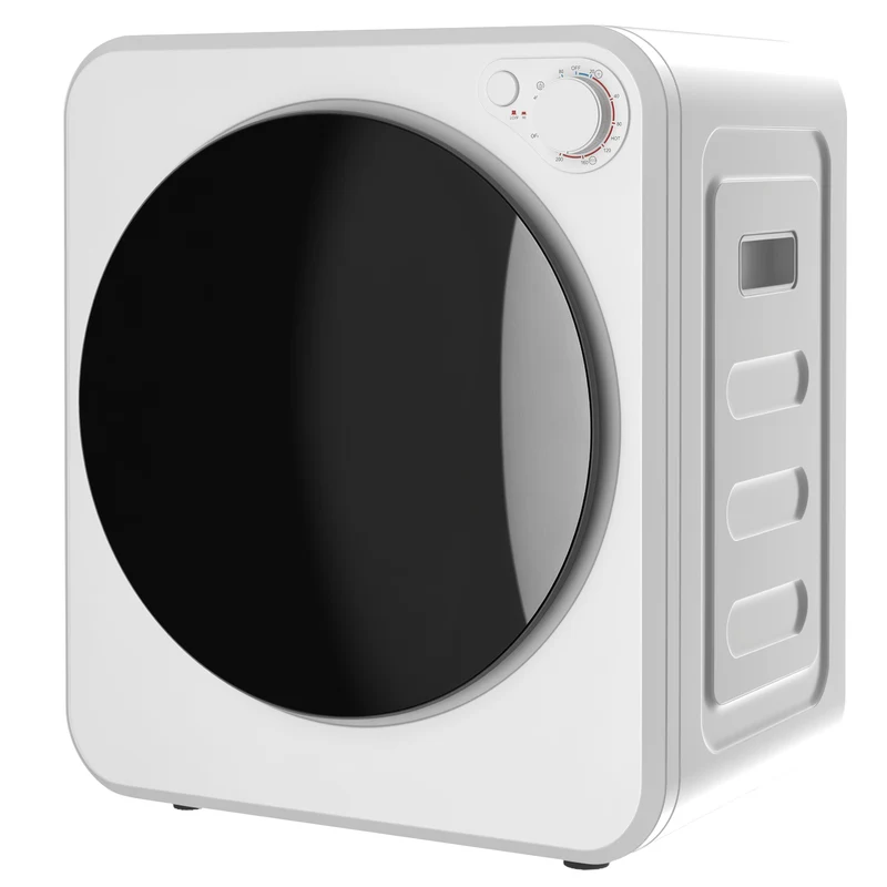 Portable Front Load Clothes Dryer with 4kg Wet / 2.5kg Dry Capacity, 400W or 800W Dual Power Modes, Compact for Apartments & RVs, White