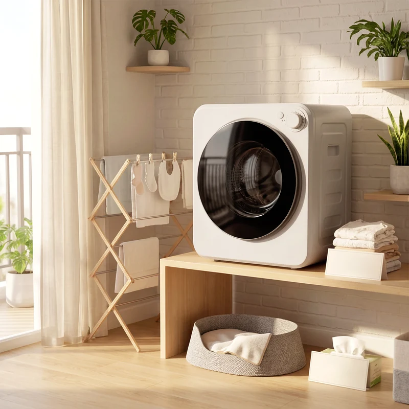 Portable Front Load Clothes Dryer with 4kg Wet / 2.5kg Dry Capacity, 400W or 800W Dual Power Modes, Compact for Apartments & RVs, White