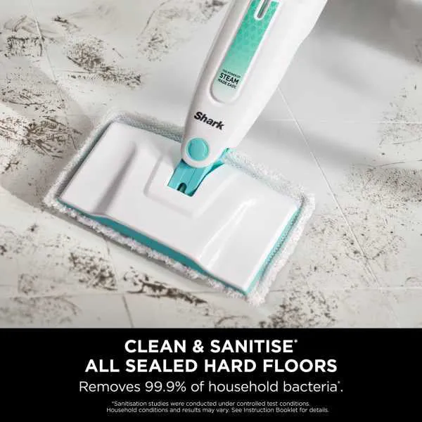 Shark Classic Steam Mop - Weiß & Mint Grün | S1000UK
