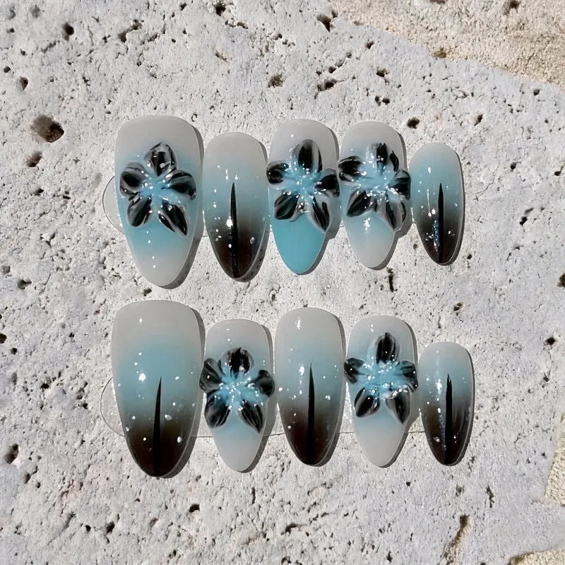 Künstlerische Blumennagelspitzen zum Aufkleben