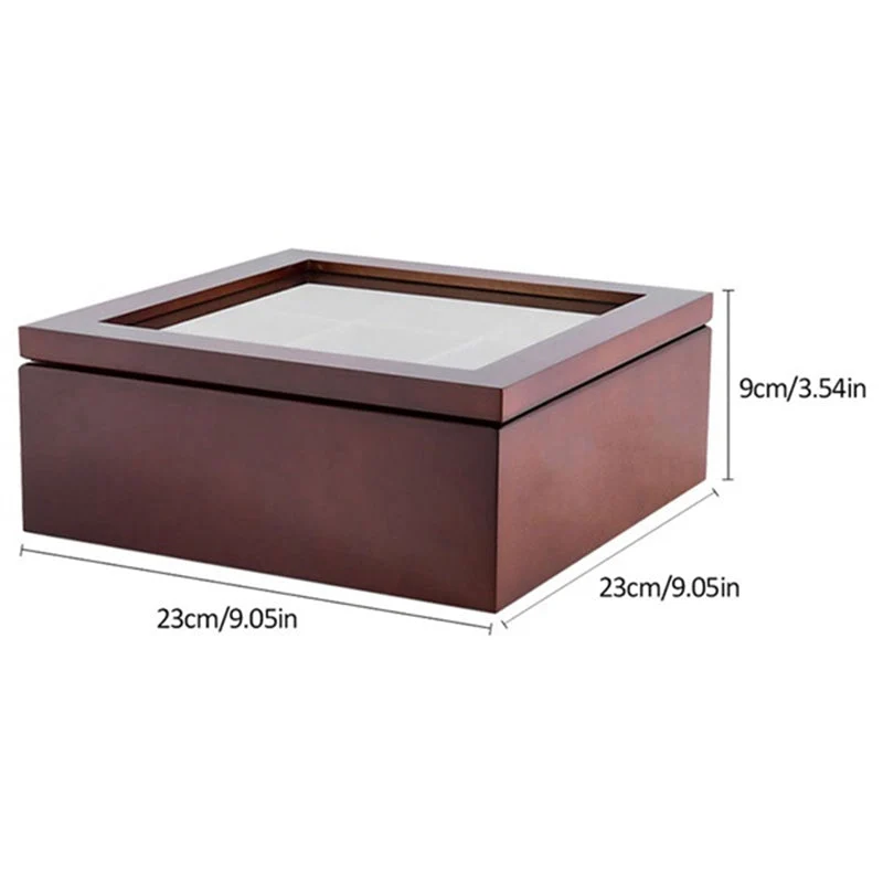 Skanto | Große karierte Caddy-Holz-Teebox