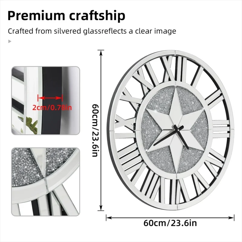 Wanduhr Spiegel Uhr Wohnzimmer Möbel Wandspiegel