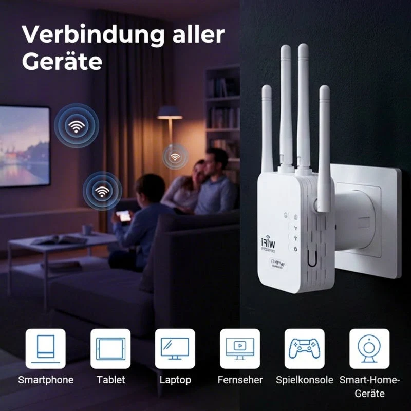 🎁Letzter Tag: 50 % Rabatt! 🔥 2026 WLAN-Verstärker – 1200 Mbit/s, Dualband (5 GHz / 2,4 GHz) 📶 Maximale Signalverstärkung – stabile Verbindung im ganzen Haus!