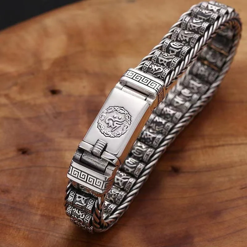 📢📢50 % Rabatt!! ⏰ Tibetisches Gebetsmühlen-Armband – 925er Sterlingsilber, Glücksbringer & Valentinstagsgeschenk