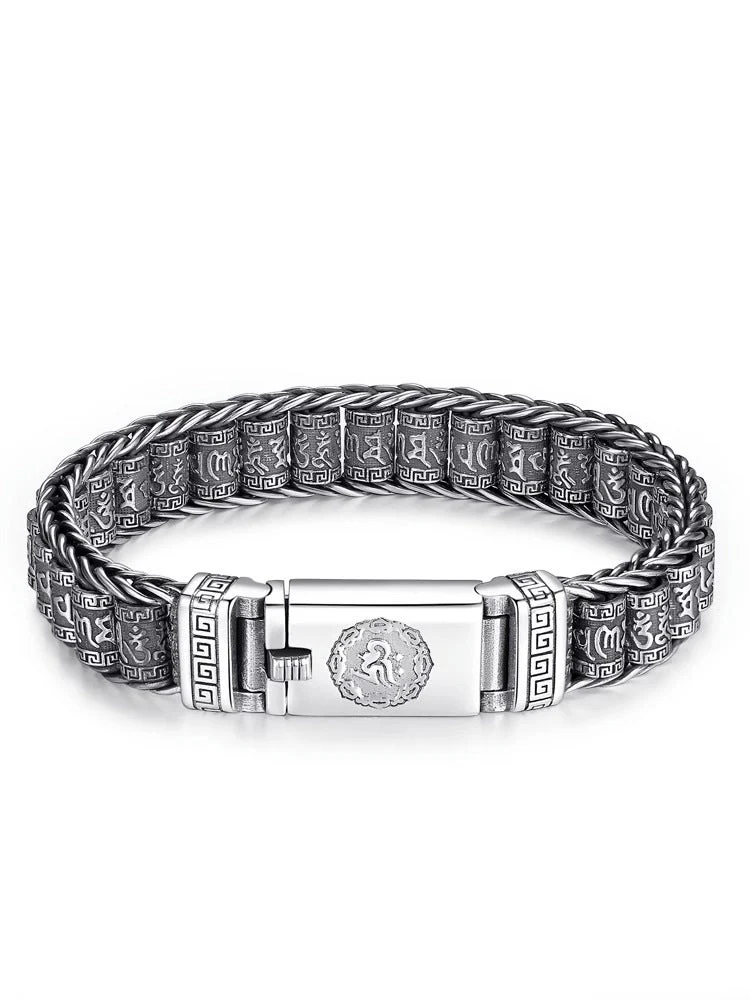 📢📢50 % Rabatt!! ⏰ Tibetisches Gebetsmühlen-Armband – 925er Sterlingsilber, Glücksbringer & Valentinstagsgeschenk