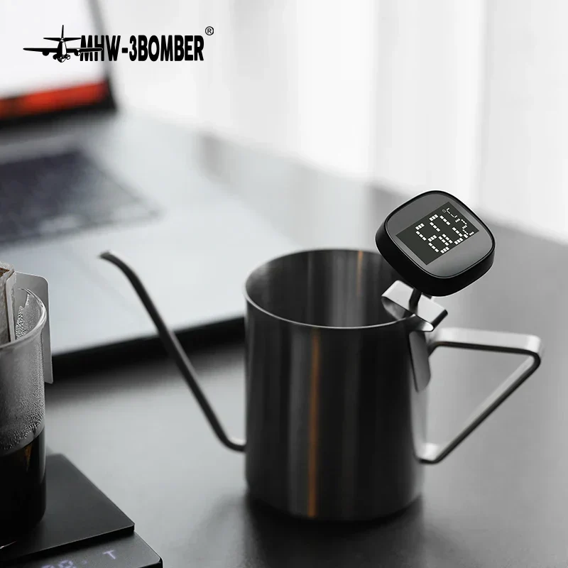 Skanto | MHW-3BOMBER Digitales, sofort ablesbares Kaffee-Thermometer für Latte Art Pen, Milchaufschäumkännchen, stilvolles Barista-Küchenzubehör für Zuhause