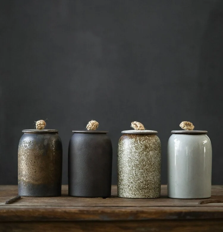 Skanto | Skanto Vintage Küchenglas für Kekse und Zucker | Luftdichtes Keramik Gong Fu Glas