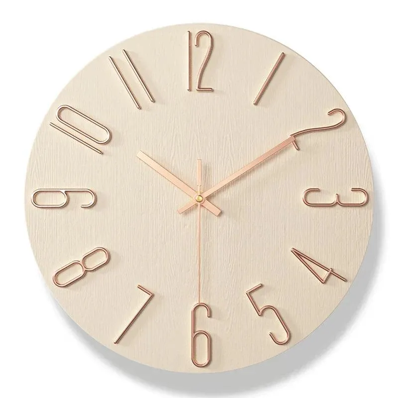 Skanto | Rahmenlose Wanduhr aus Holz – Nordische minimalistische geräuschlose Uhr für modernes Wohndekor