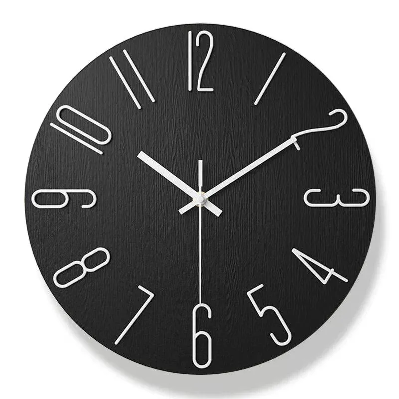 Skanto | Rahmenlose Wanduhr aus Holz – Nordische minimalistische geräuschlose Uhr für modernes Wohndekor