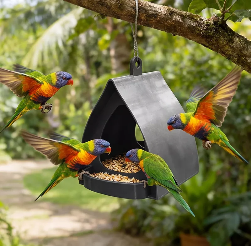 🐦 60% RABATT! 🌿 Aufhängbarer Vogelfutterspender mit Dach – Wetterschutz, Leicht zu befüllen & Hält Eichhörnchen fern 🌳