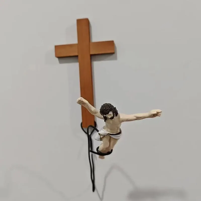 Skanto | Bungee Jumping Jesus Oster-Atmosphäre, dekorative Ornamente, Christusfigur, religiöse Dekorationen, Weihnachtsgeschenke, Hängeornamente
