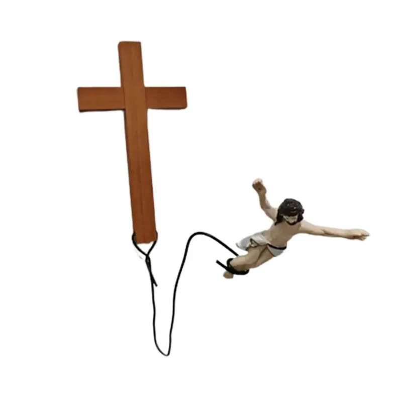 Skanto | Bungee Jumping Jesus Oster-Atmosphäre, dekorative Ornamente, Christusfigur, religiöse Dekorationen, Weihnachtsgeschenke, Hängeornamente