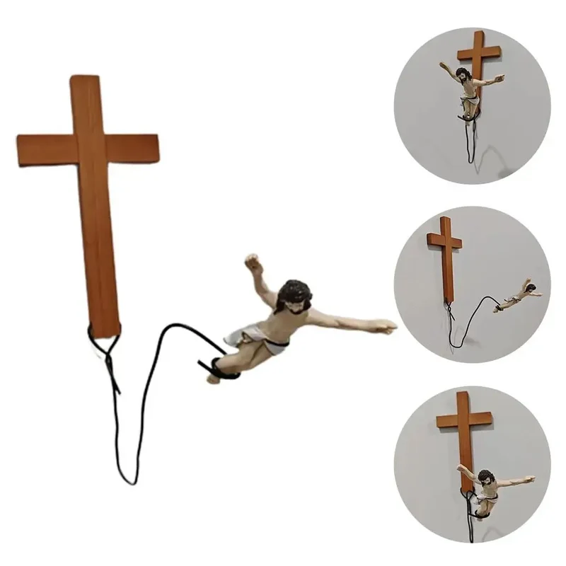 Skanto | Bungee Jumping Jesus Oster-Atmosphäre, dekorative Ornamente, Christusfigur, religiöse Dekorationen, Weihnachtsgeschenke, Hängeornamente