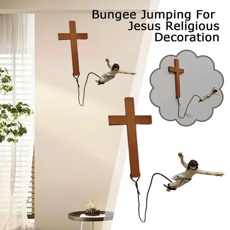 Skanto | Bungee Jumping Jesus Oster-Atmosphäre, dekorative Ornamente, Christusfigur, religiöse Dekorationen, Weihnachtsgeschenke, Hängeornamente