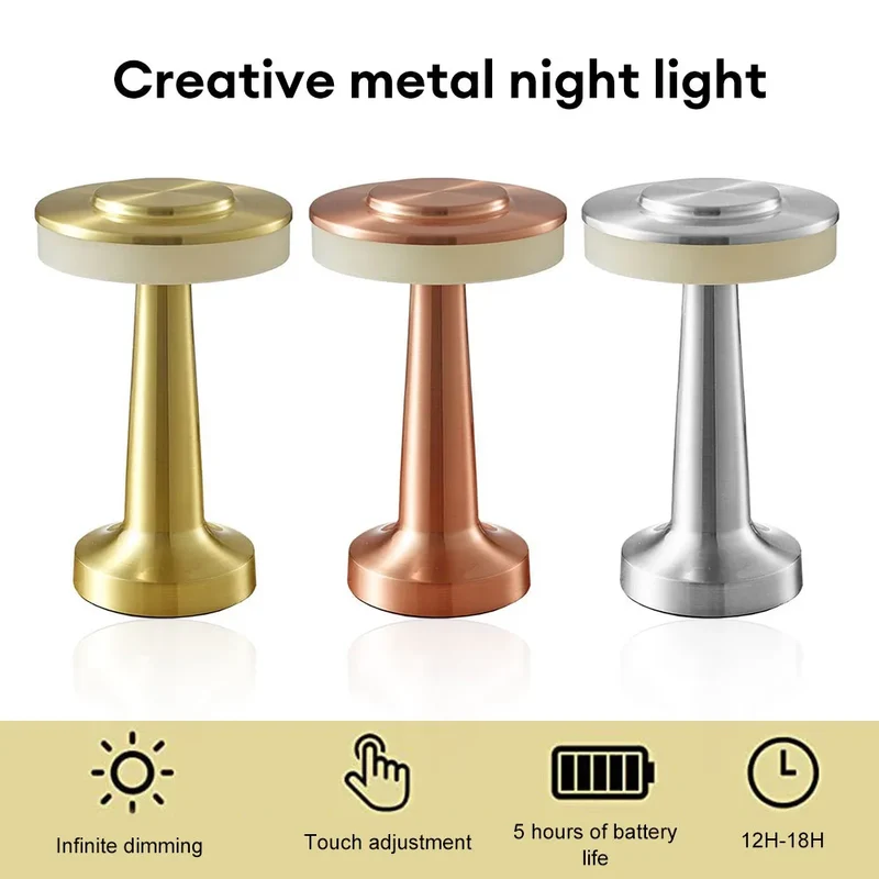 Skanto Skanto | Retro-LED-Tischlampe, USB-wiederaufladbar, stufenlos dimmbar, Nachtlicht, Campinglicht, geeignet als Barlampe, Schlafzimmer-Stimmungslicht