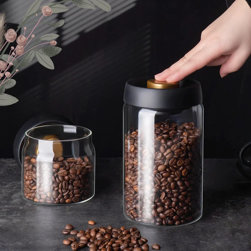 Skanto | GIANXI Vakuumversiegeltes Glas, Kaffeebohnen, Glas, luftdichter Behälter, Lebensmittel, Getreide, Süßigkeiten, Frischehalter, Küchenutensilien