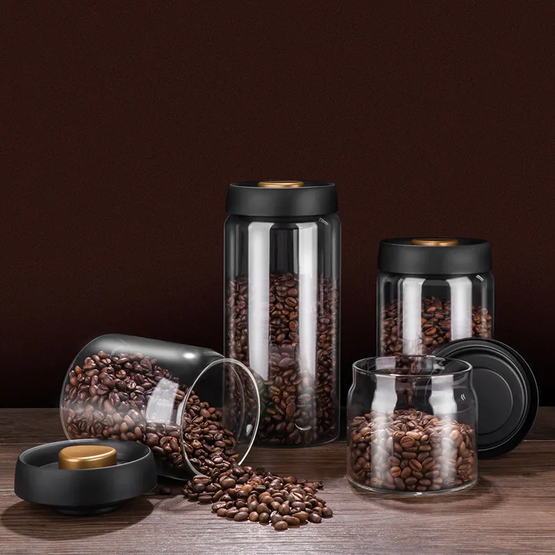 Skanto | GIANXI Vakuumversiegeltes Glas, Kaffeebohnen, Glas, luftdichter Behälter, Lebensmittel, Getreide, Süßigkeiten, Frischehalter, Küchenutensilien