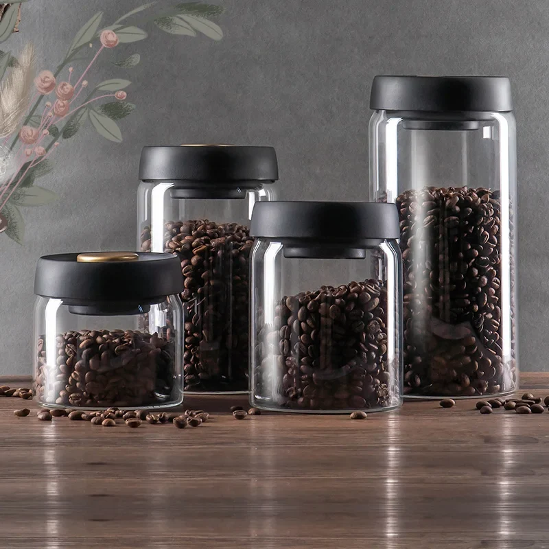 Skanto | GIANXI Vakuumversiegeltes Glas, Kaffeebohnen, Glas, luftdichter Behälter, Lebensmittel, Getreide, Süßigkeiten, Frischehalter, Küchenutensilien