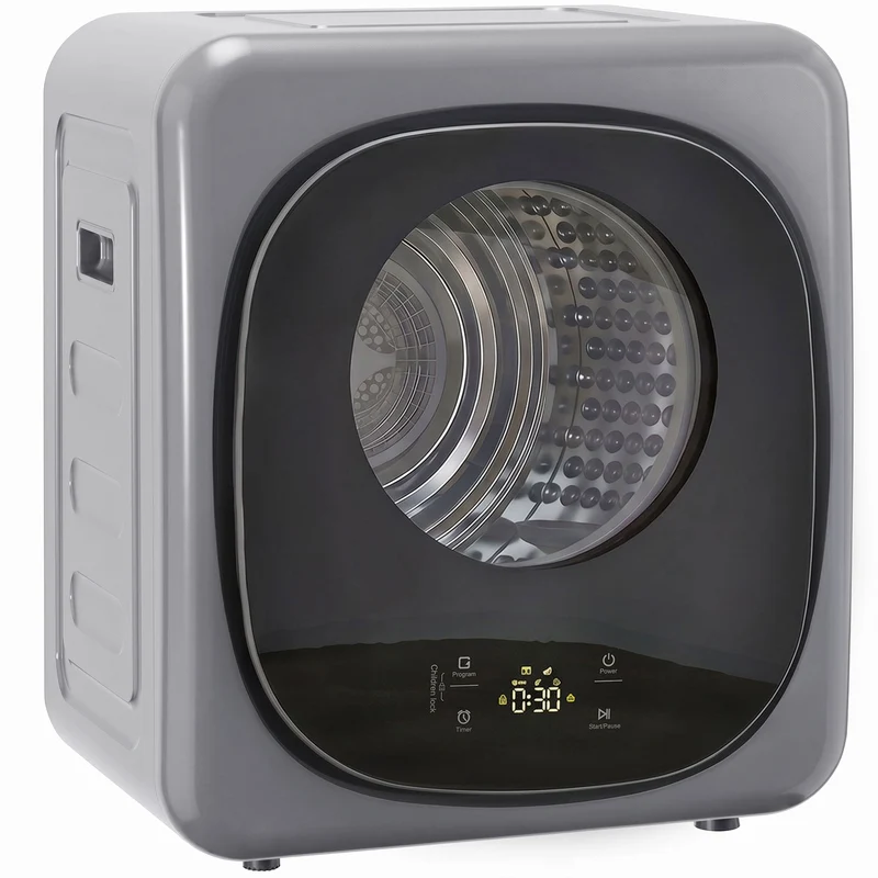 4kg Vented Tumble Dryer with Sensor Dry & 5 Modes, Compact 57cm Freestanding Clothes Dryer for Apartment Dorm RV Silver
