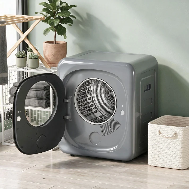 4kg Vented Tumble Dryer with Sensor Dry & 5 Modes, Compact 57cm Freestanding Clothes Dryer for Apartment Dorm RV Silver
